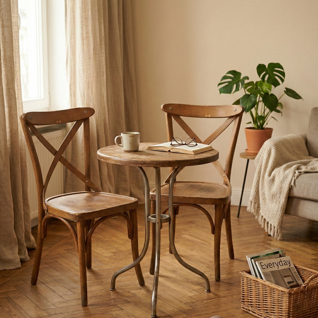 Chaise en bois à dossier croisé