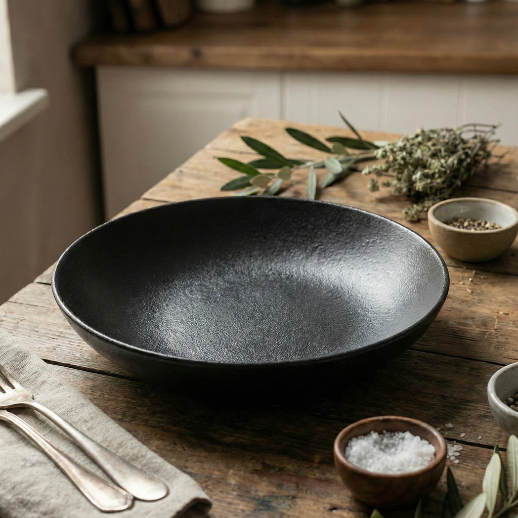 Assiette creuse en porcelaine RAK noire