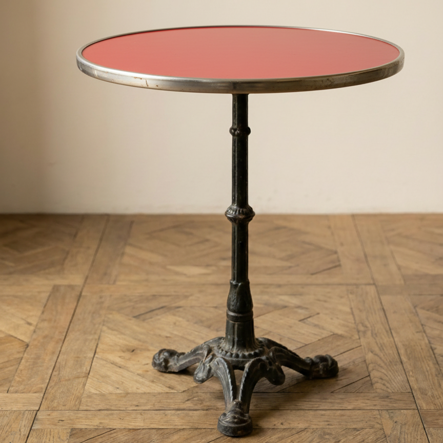 table de bistrot parisien pied en fonte